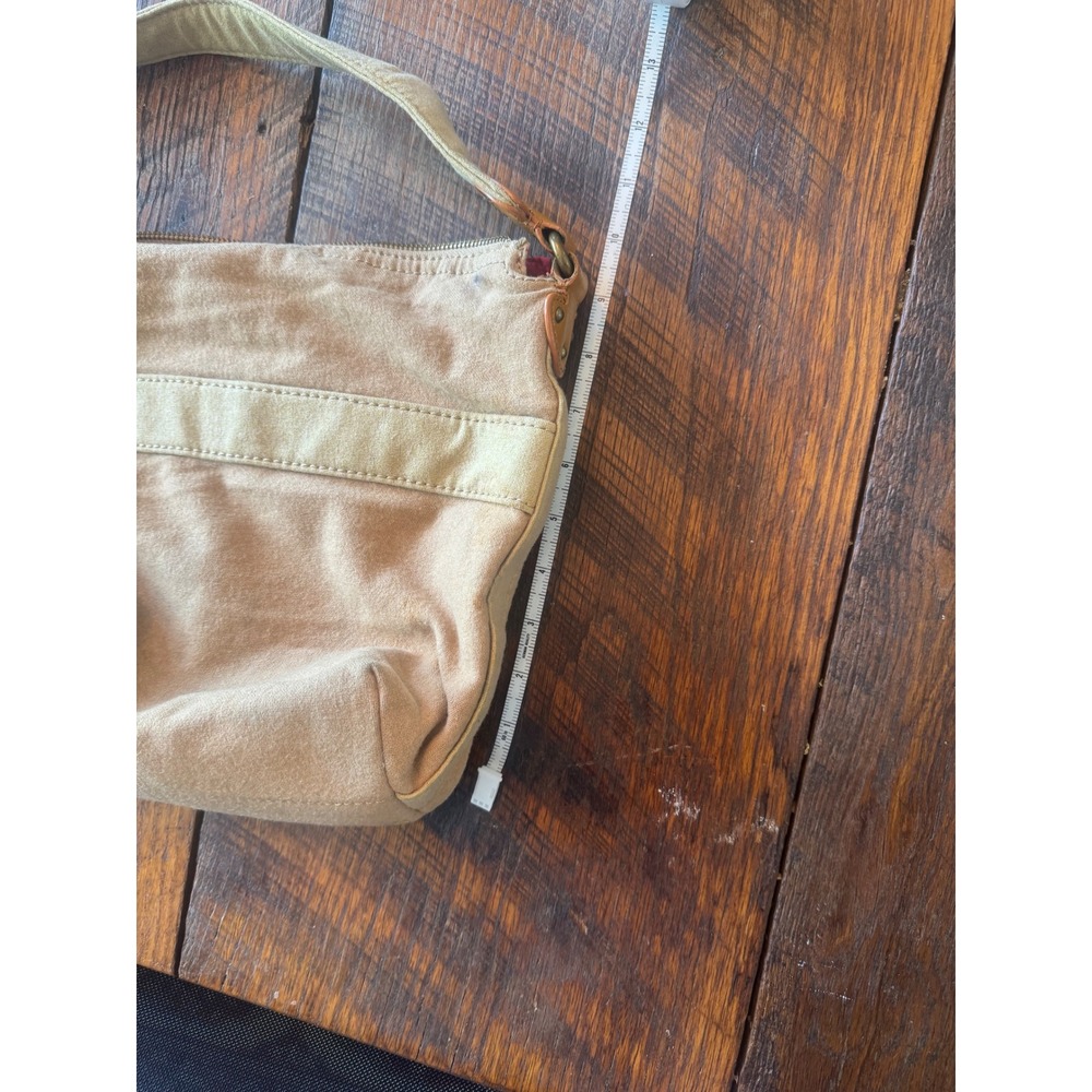 Y2K Gap Canvas Hobo Bag Tan Cream Indie Sleaze Boho Shoulder Bag Red Lining - Picture 8 of 8